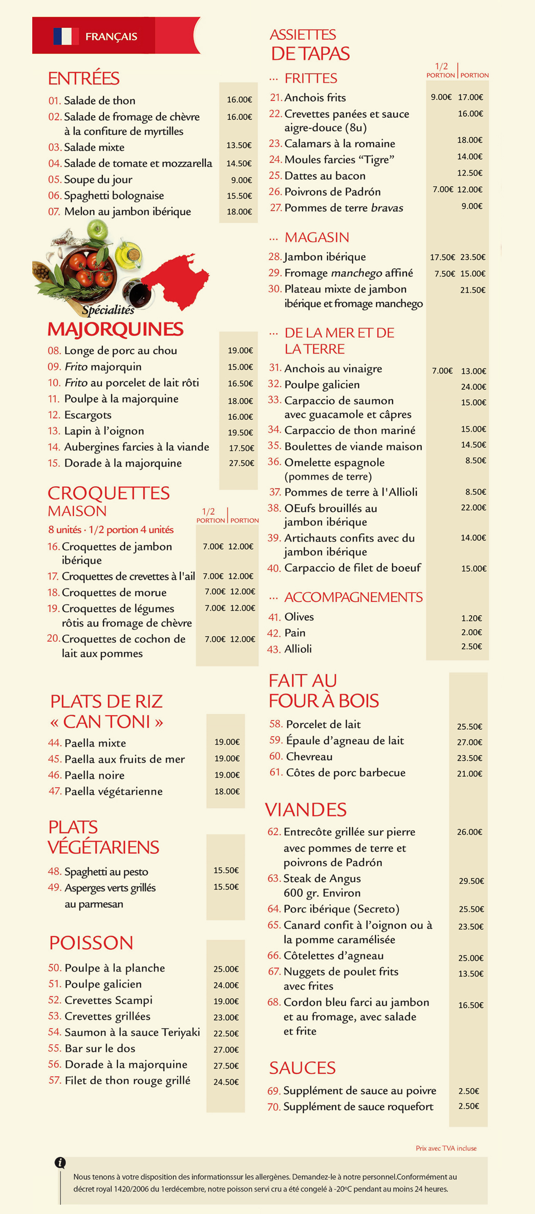 Carta 2026 · Café Ca'n Toni Restaurant · Palma de Mallorca